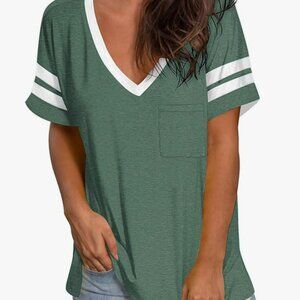 MOLERANI Women's Casual Short Sleeve Round Neck Loose Tunic T Shirt Blouse Tops